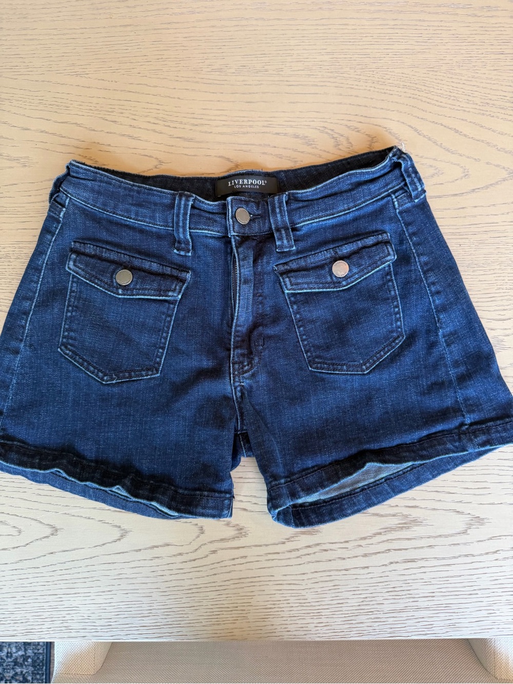 Liverpool Navy Denim Pocket-Front Women’s Shorts